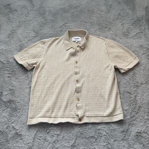 CORRIDOR NEW YORK POINTELLE KNIT MERCERIZED PIMA COTTON SHIRT LARGE